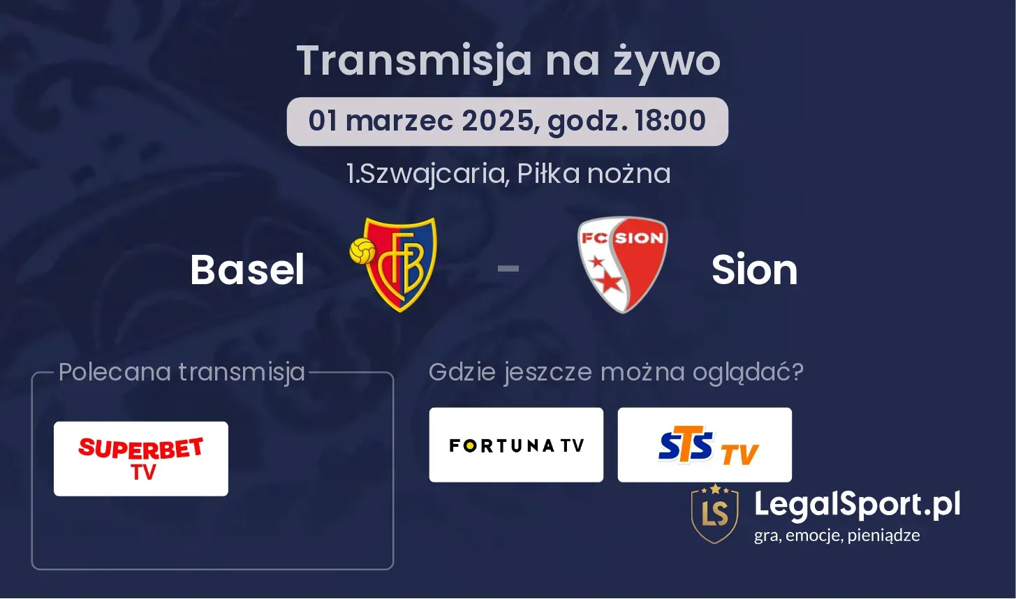 Basel - Sion gdzie oglądać?