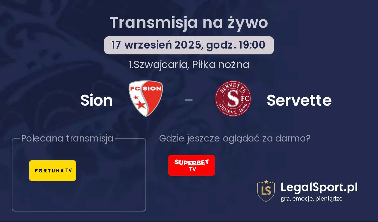 Sion - Servette transmisja na żywo