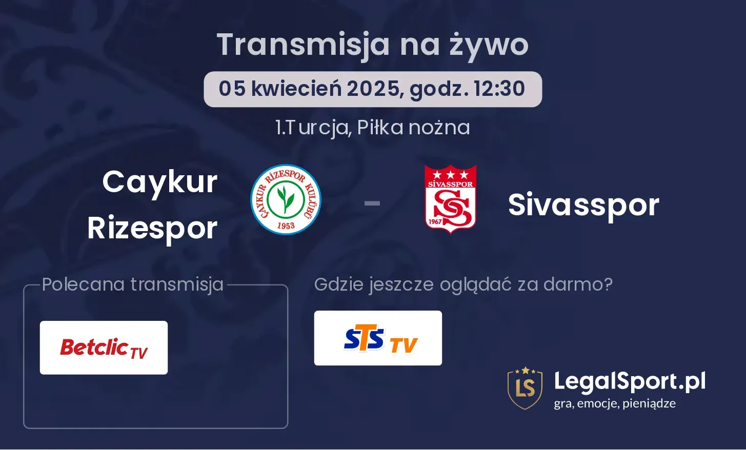 Caykur Rizespor - Sivasspor gdzie oglądać?