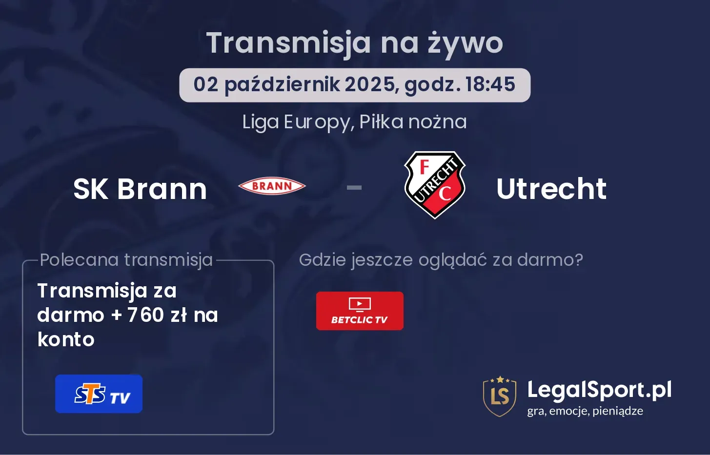 SK Brann - Utrecht transmisja na żywo