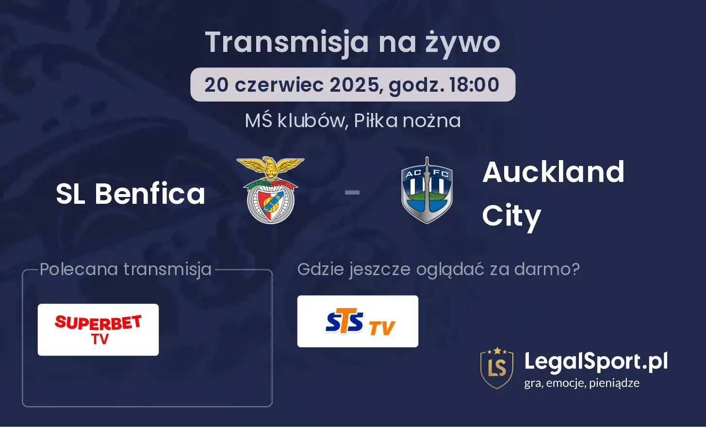 SL Benfica - Auckland City gdzie oglądać?