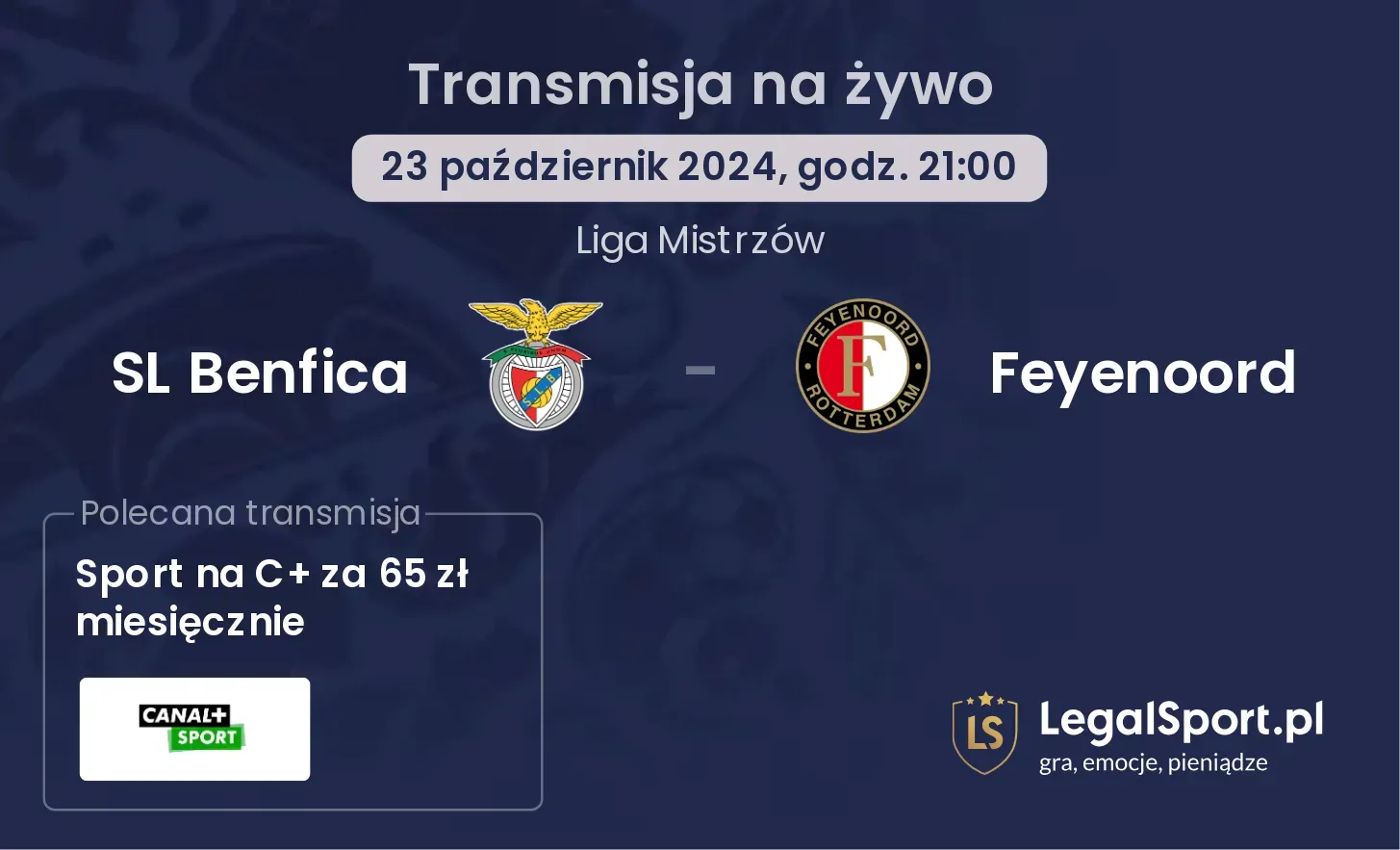 SL Benfica - Feyenoord gdzie oglądać? 23.10, godz. 21:00