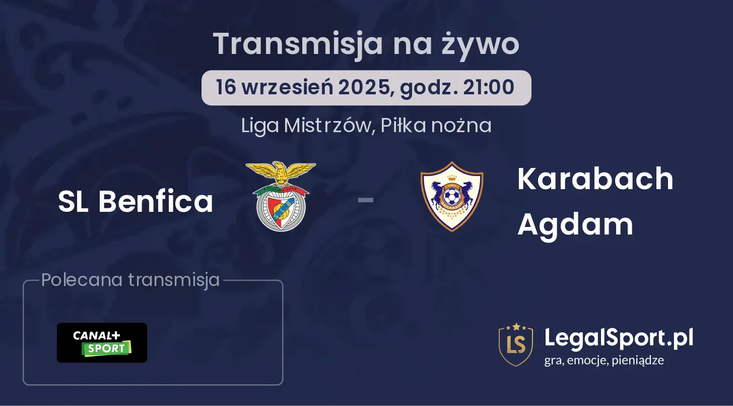 SL Benfica - Karabach Agdam transmisja na żywo
