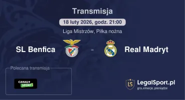SL Benfica - Real Madryt gdzie oglądać (18.02.2026)