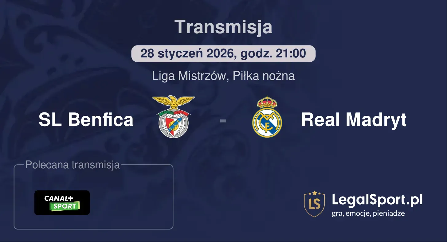 SL Benfica - Real Madryt Transmisje