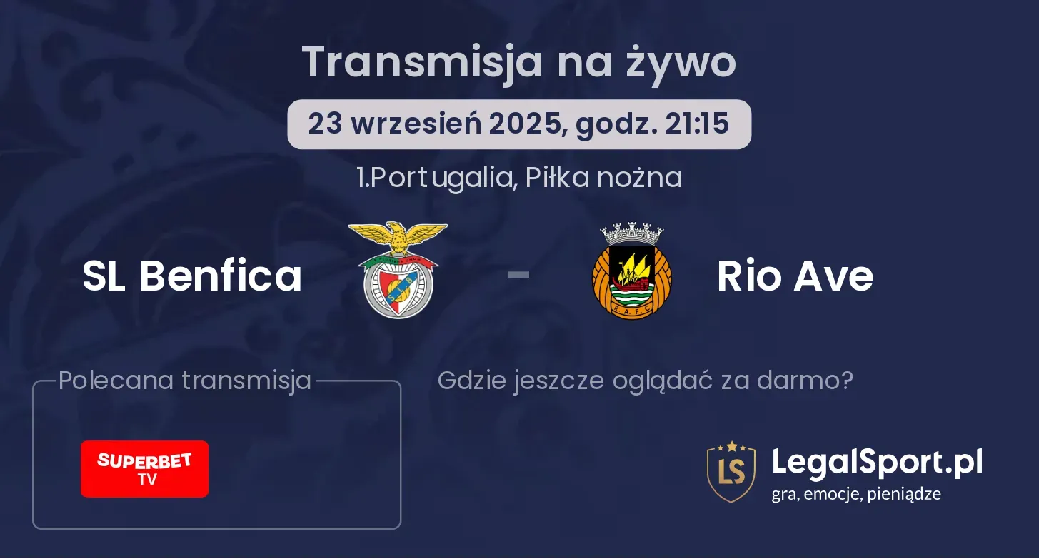 SL Benfica - Rio Ave gdzie oglądać?