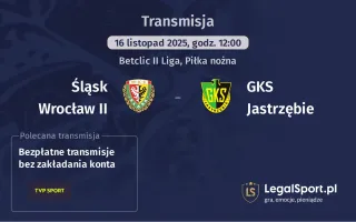 Śląsk Wrocław II - GKS Jastrzębie gdzie oglądać? (16.11)