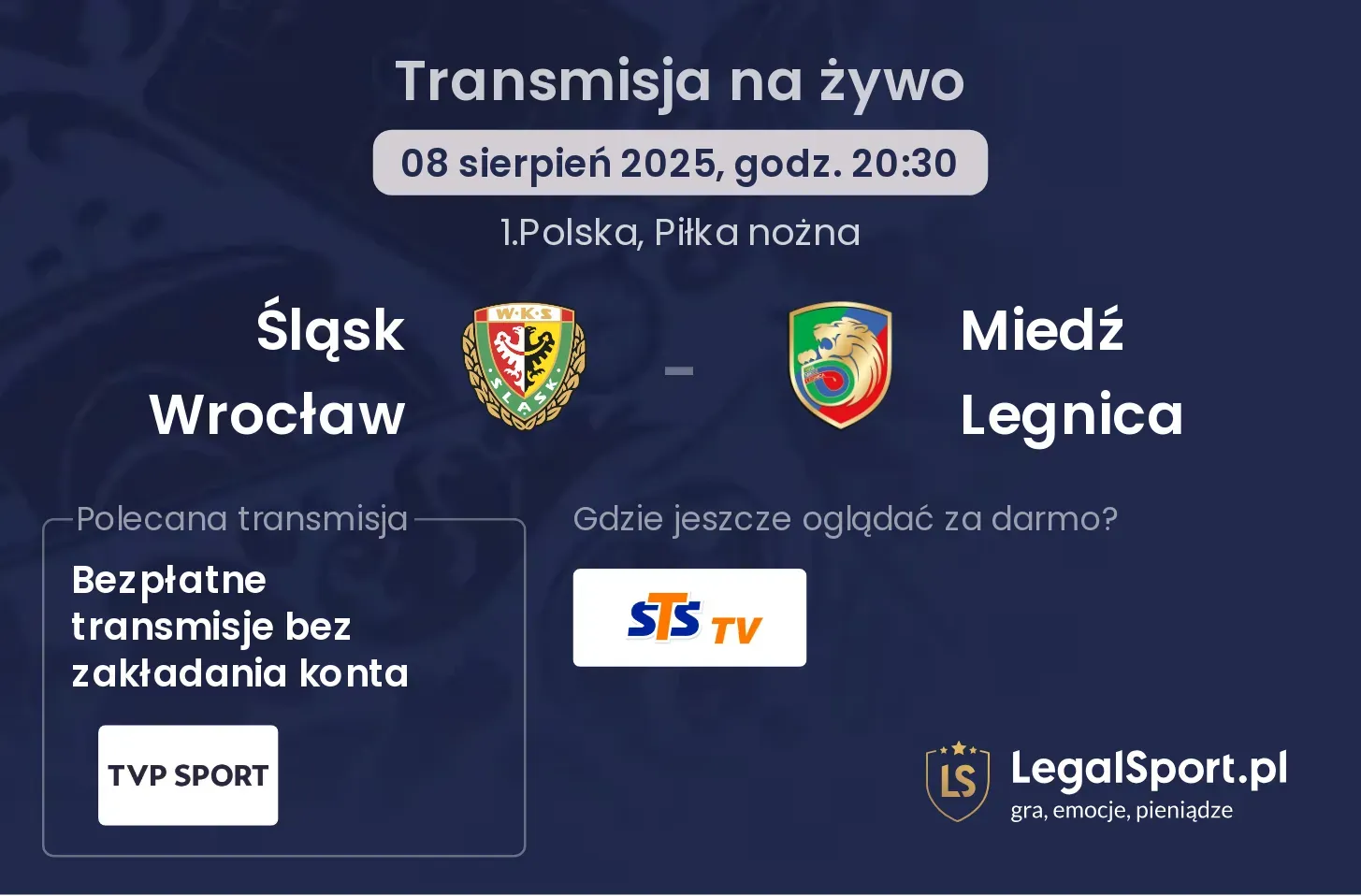 Śląsk Wrocław - Miedź Legnica gdzie oglądać?