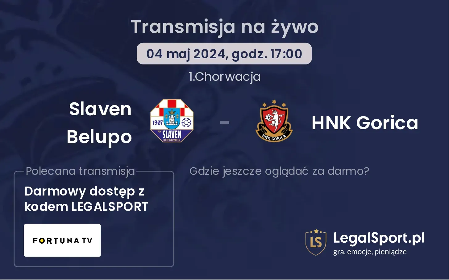 Slaven Belupo - HNK Gorica transmisja na żywo