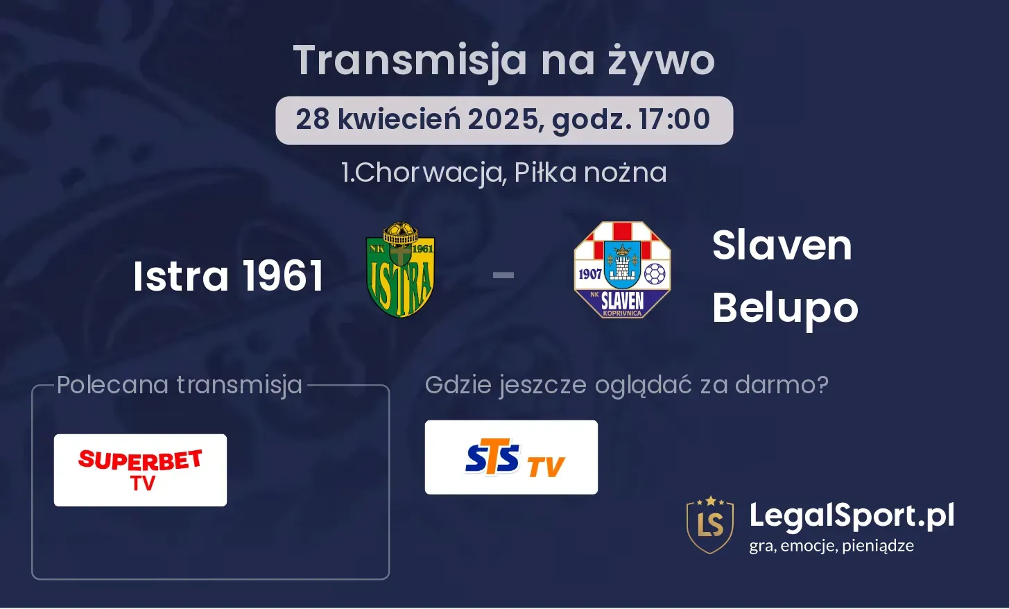 Istra 1961 - Slaven Belupo gdzie oglądać transmisję?