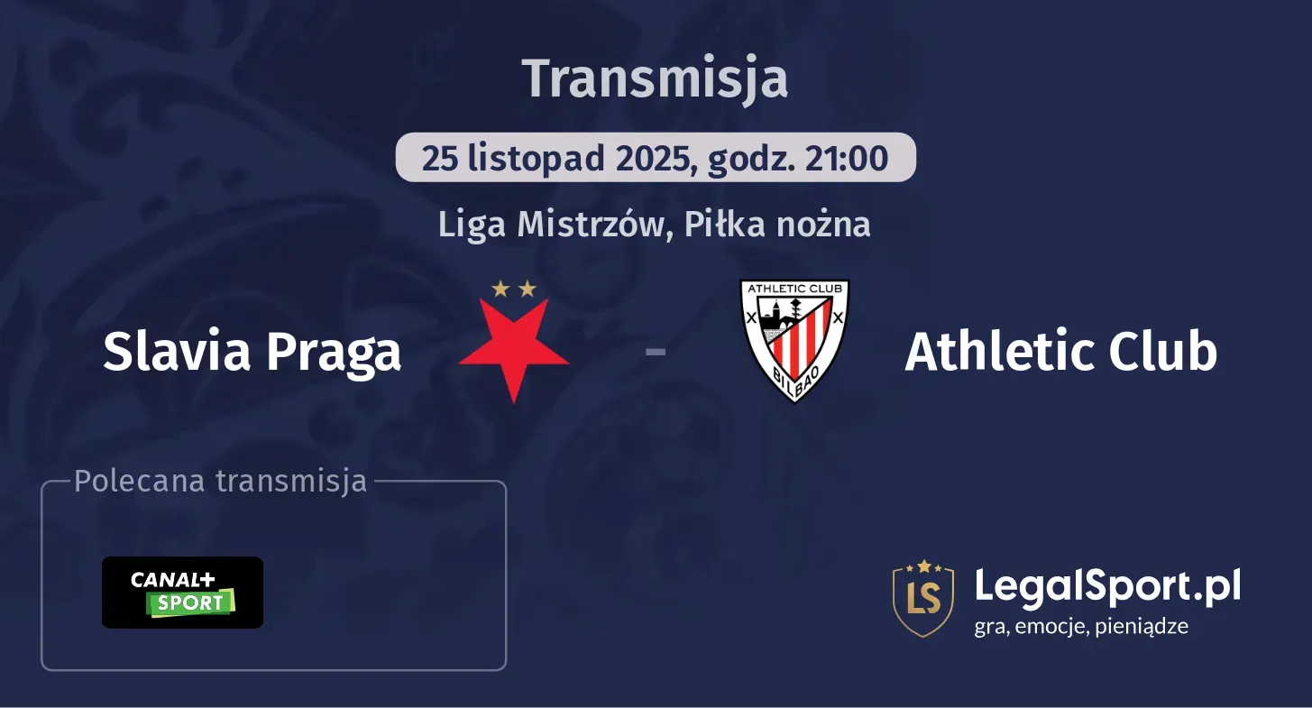 Slavia Praga - Athletic Club Transmisje