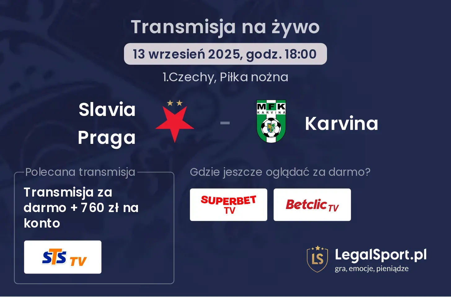 Slavia Praga - Karvina gdzie oglądać?