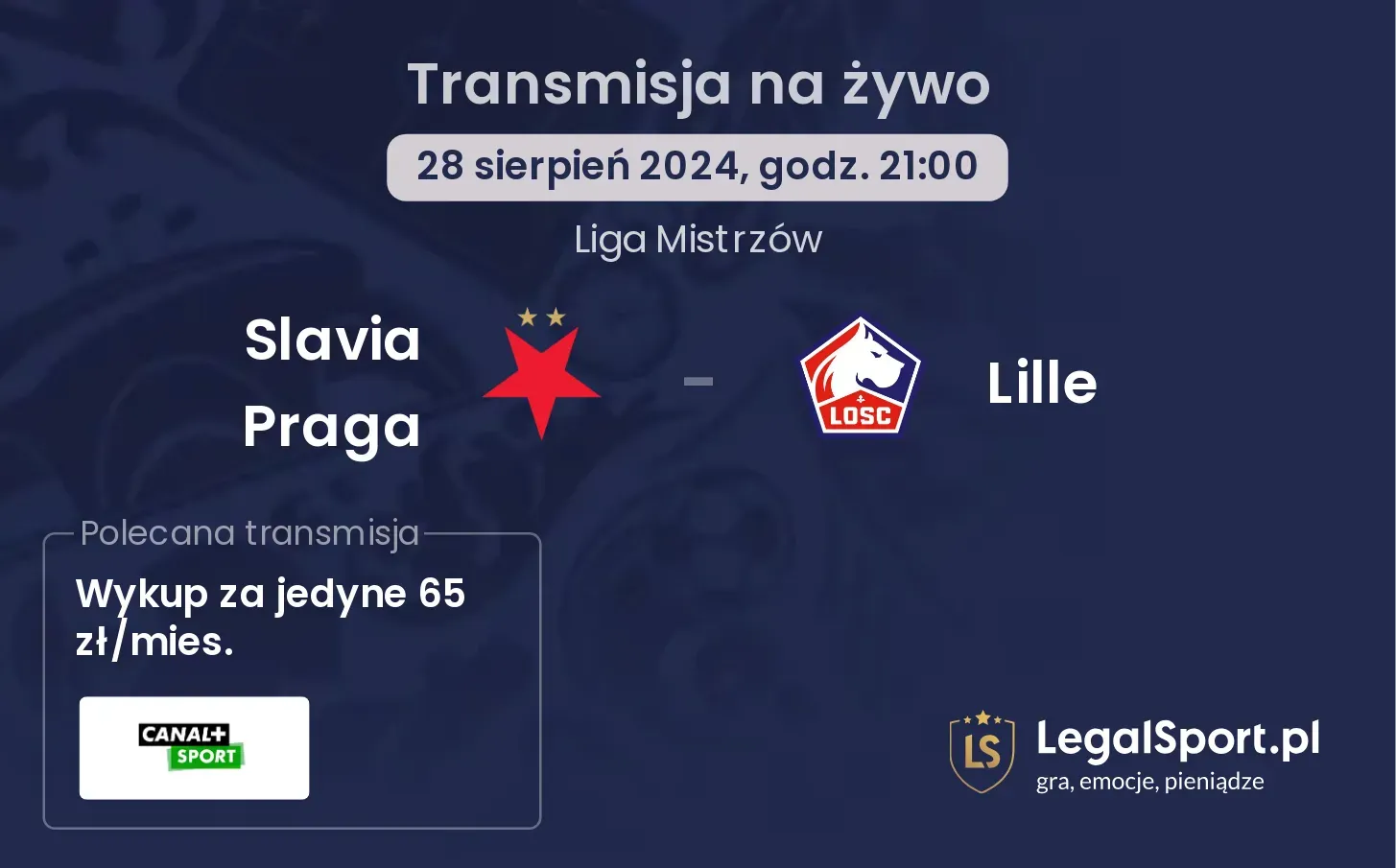 Slavia Praga - Lille gdzie oglądać? 28.08, godz. 21:00