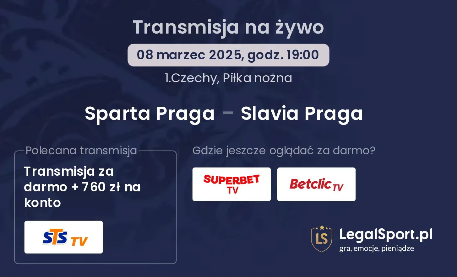 Sparta Praga - Slavia Praga gdzie oglądać?