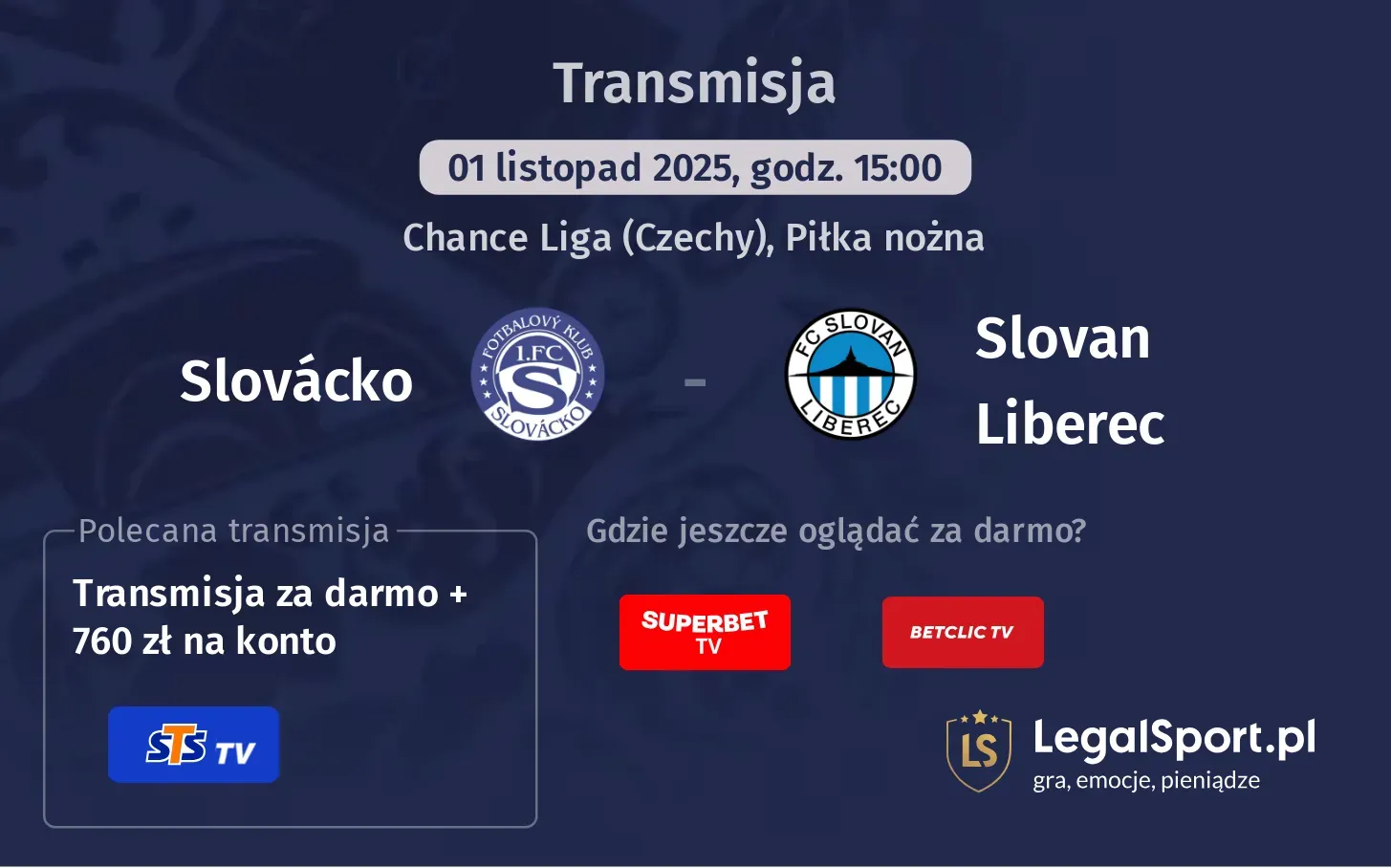 Slovácko - Slovan Liberec Transmisje