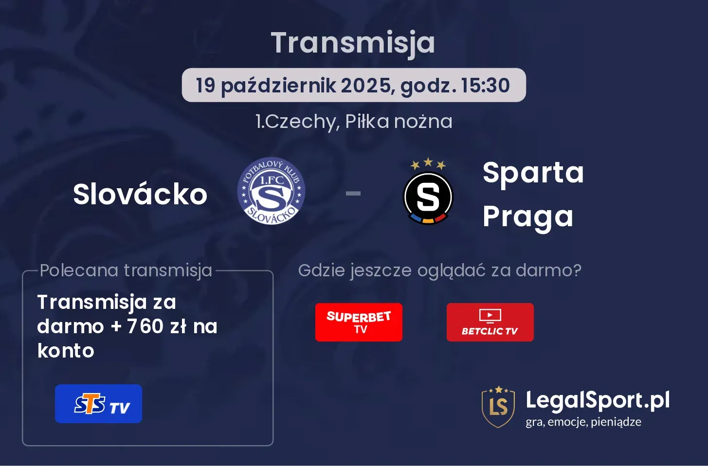Slovácko - Sparta Praga Transmisje