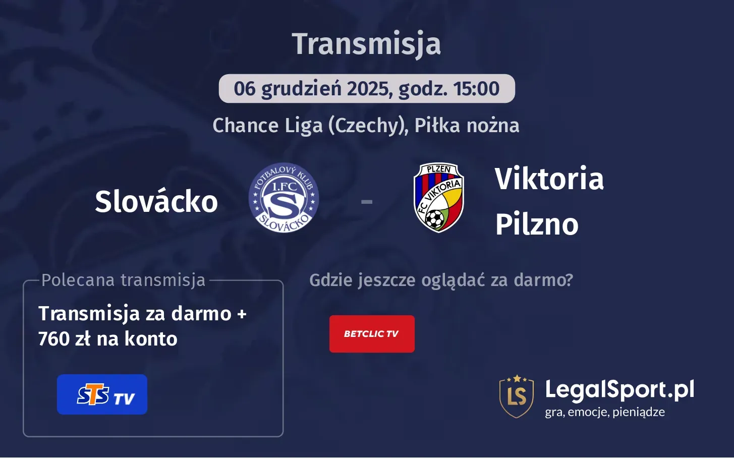 Slovácko - Viktoria Pilzno Transmisje