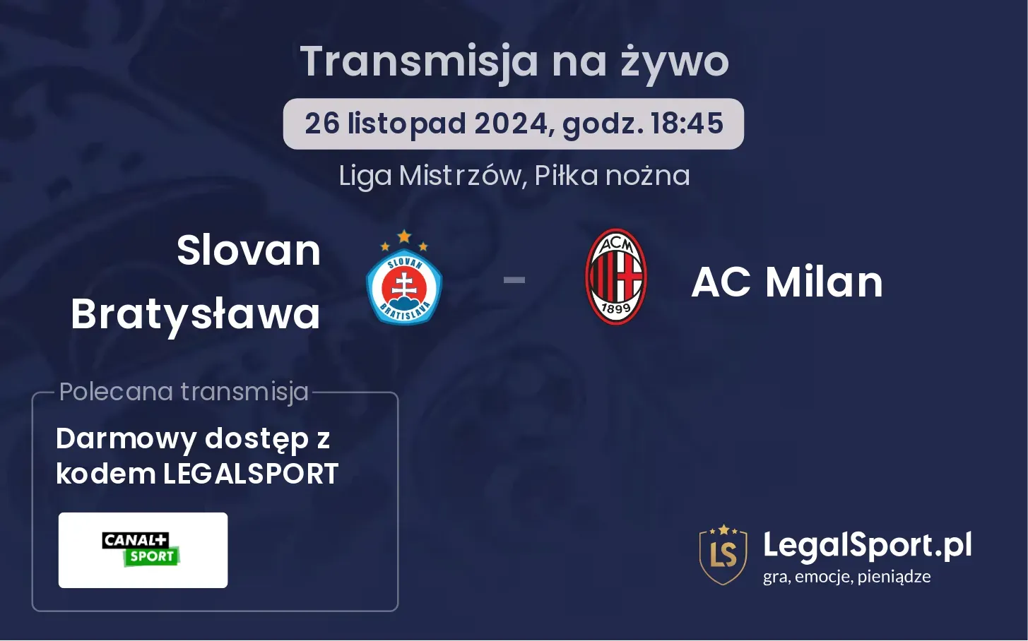 Slovan Bratysława - AC Milan gdzie oglądać?