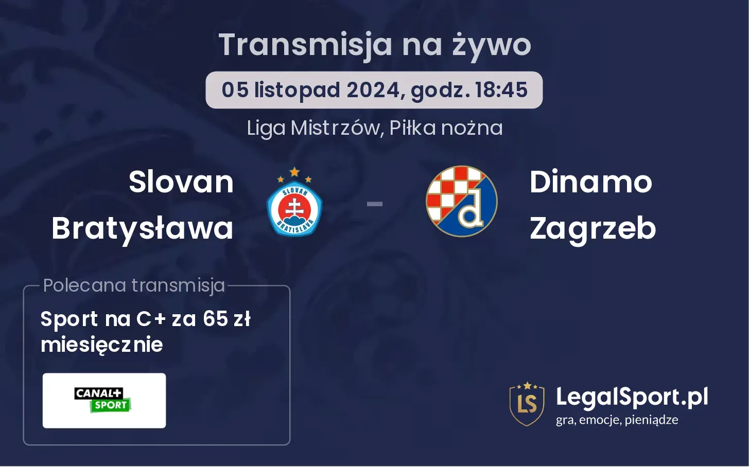 Slovan Bratysława - Dinamo Zagrzeb gdzie oglądać? 05.11, godz. 18:45