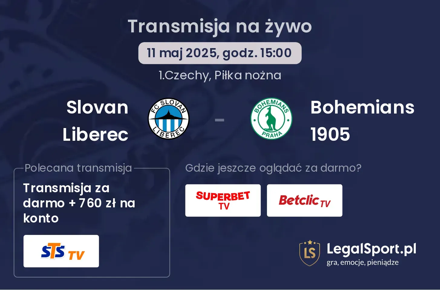 Slovan Liberec - Bohemians 1905 gdzie oglądać?