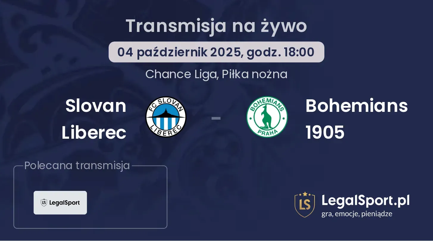 Slovan Liberec - Bohemians 1905 gdzie oglądać?