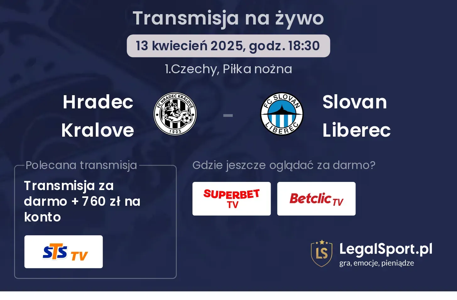 Hradec Kralove - Slovan Liberec gdzie oglądać transmisję?