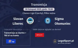 Slovan Liberec - Sigma Ołomuniec gdzie oglądać? (30.11)
