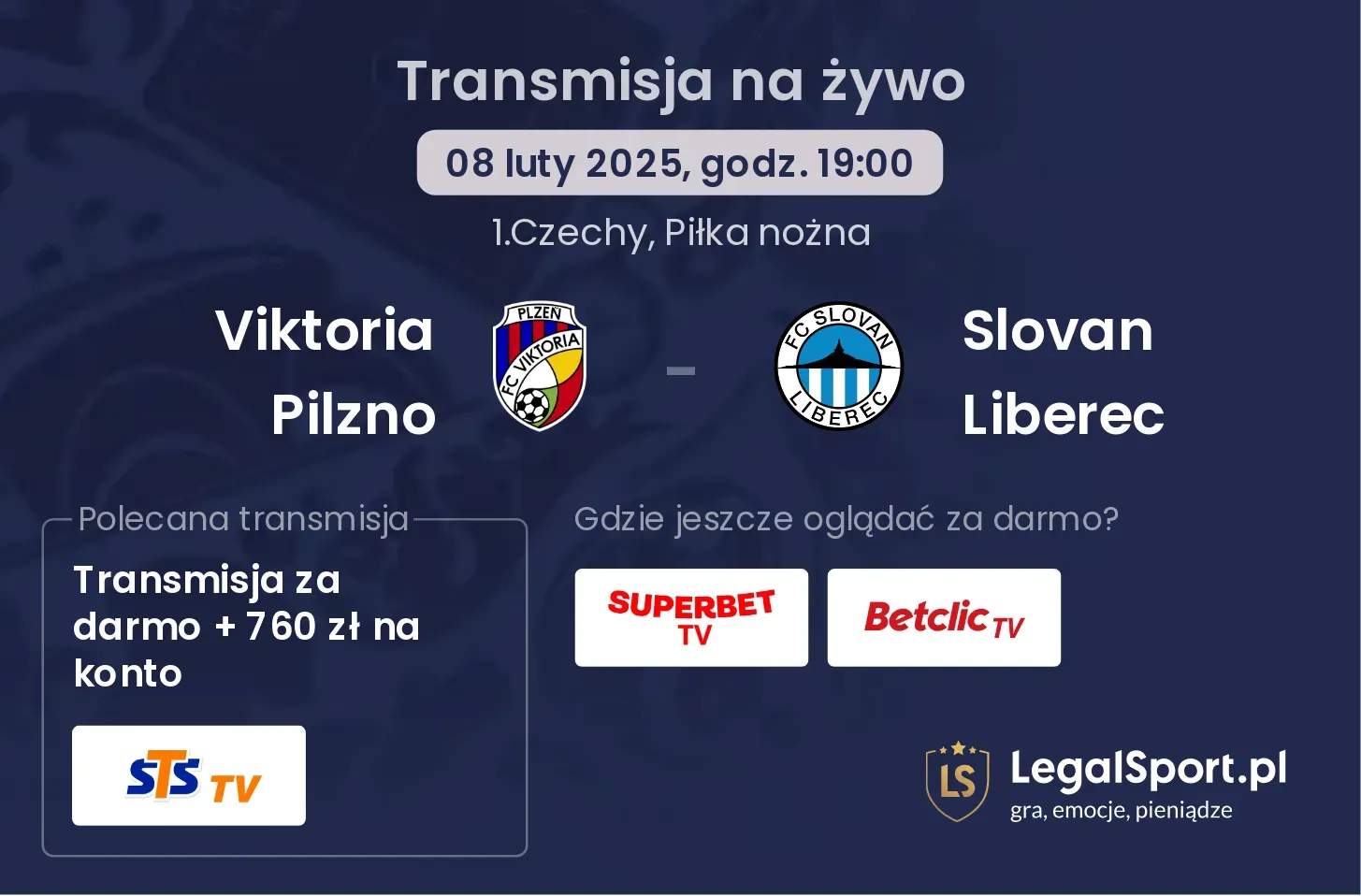 Viktoria Pilzno - Slovan Liberec gdzie oglądać?