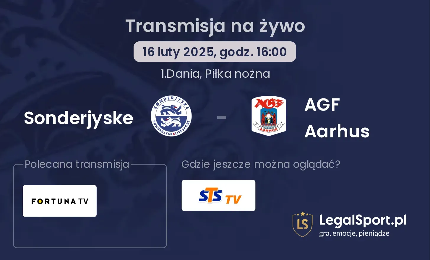 Sonderjyske - AGF Aarhus gdzie oglądać transmisję?