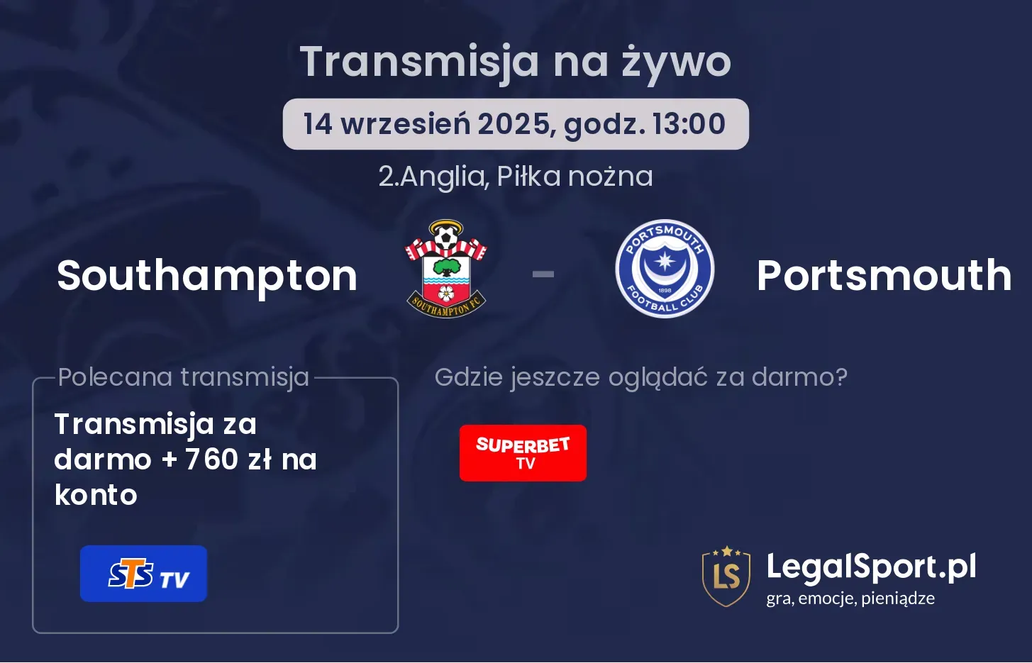 Southampton - Portsmouth transmisja na żywo