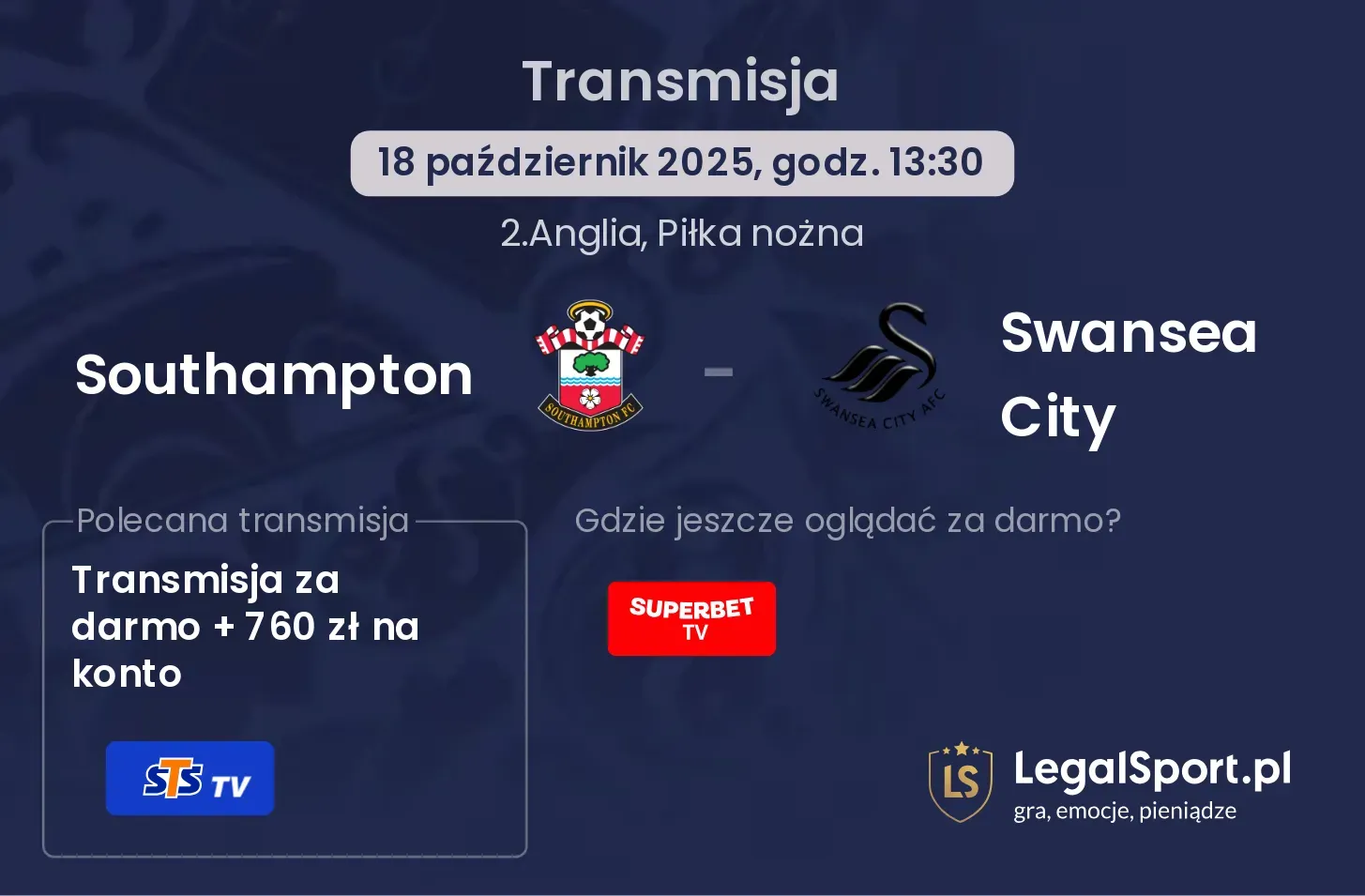 Southampton - Swansea City Transmisje