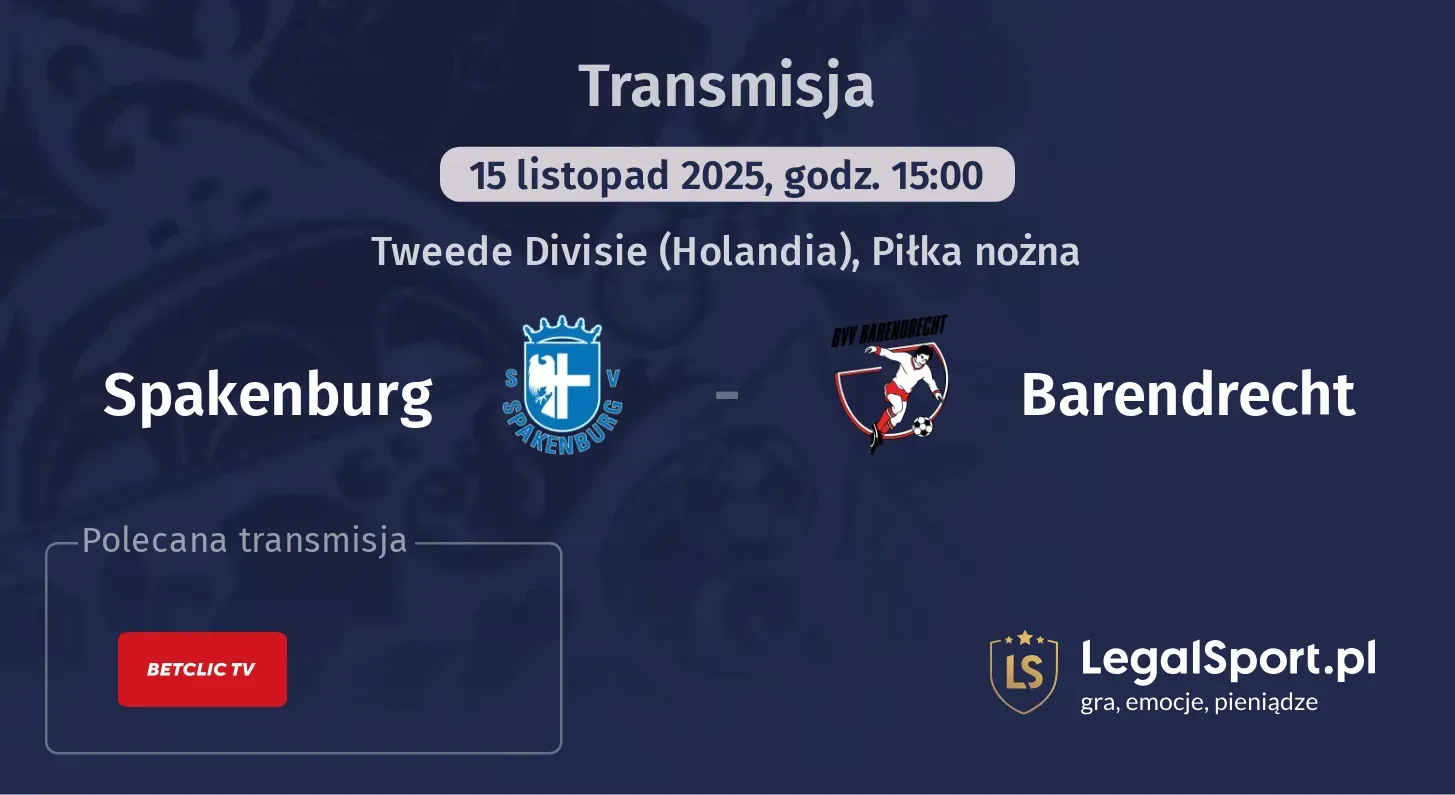 Spakenburg - Barendrecht Transmisje