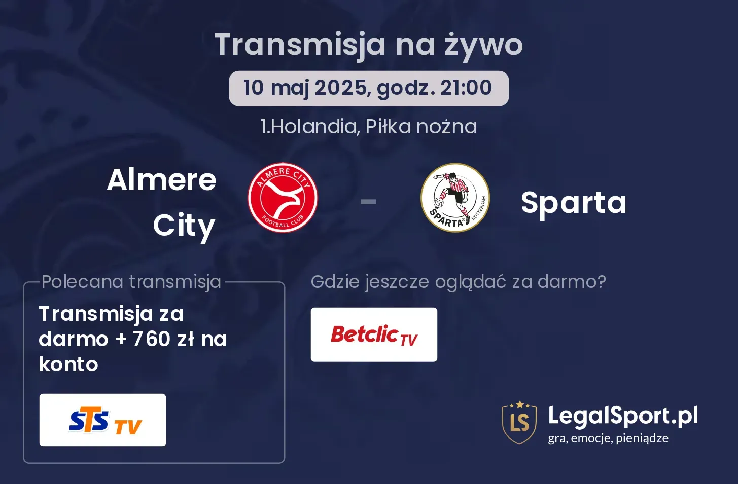 Almere City - Sparta gdzie oglądać?
