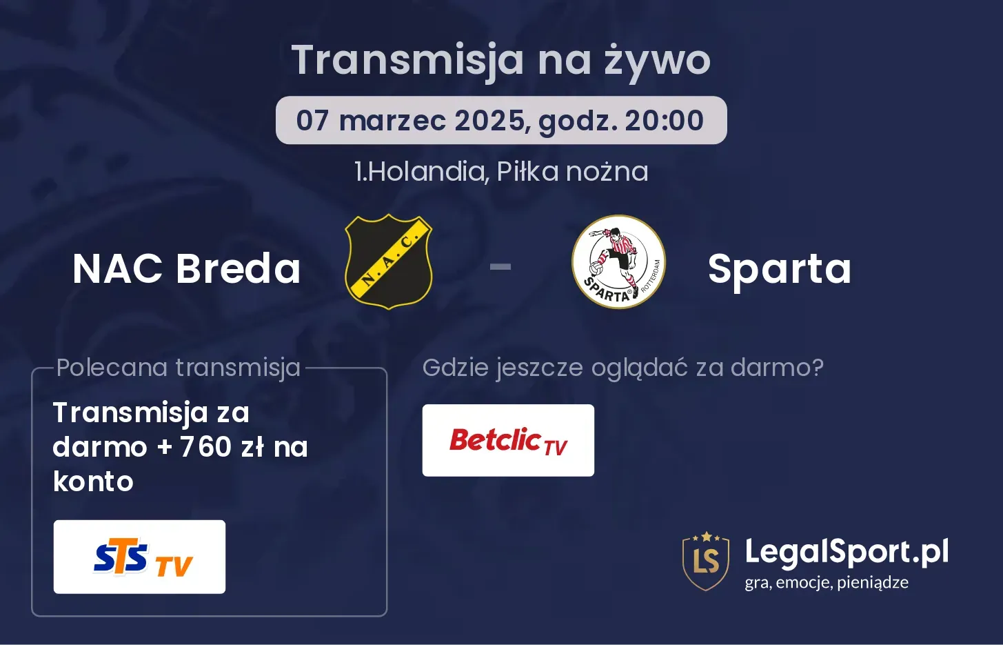 NAC Breda - Sparta gdzie oglądać?