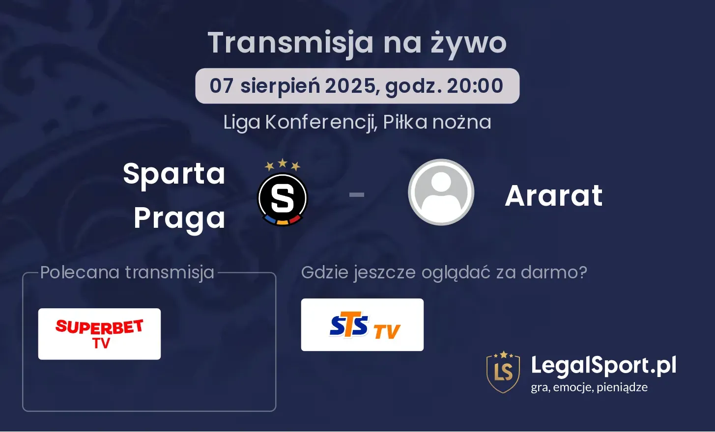 Sparta Praga - Ararat gdzie oglądać?