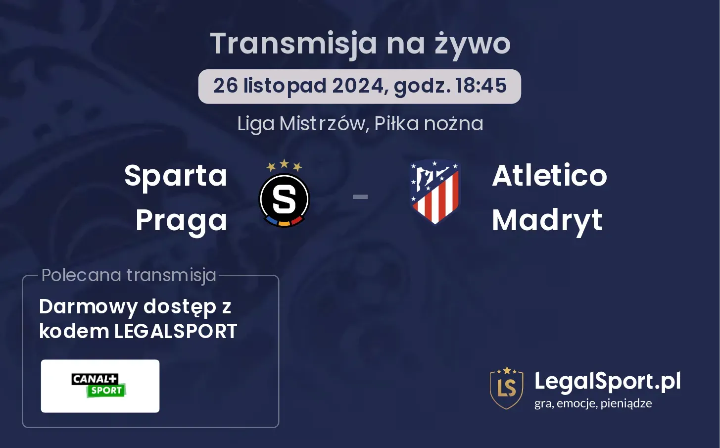 Sparta Praga - Atletico Madryt gdzie oglądać?