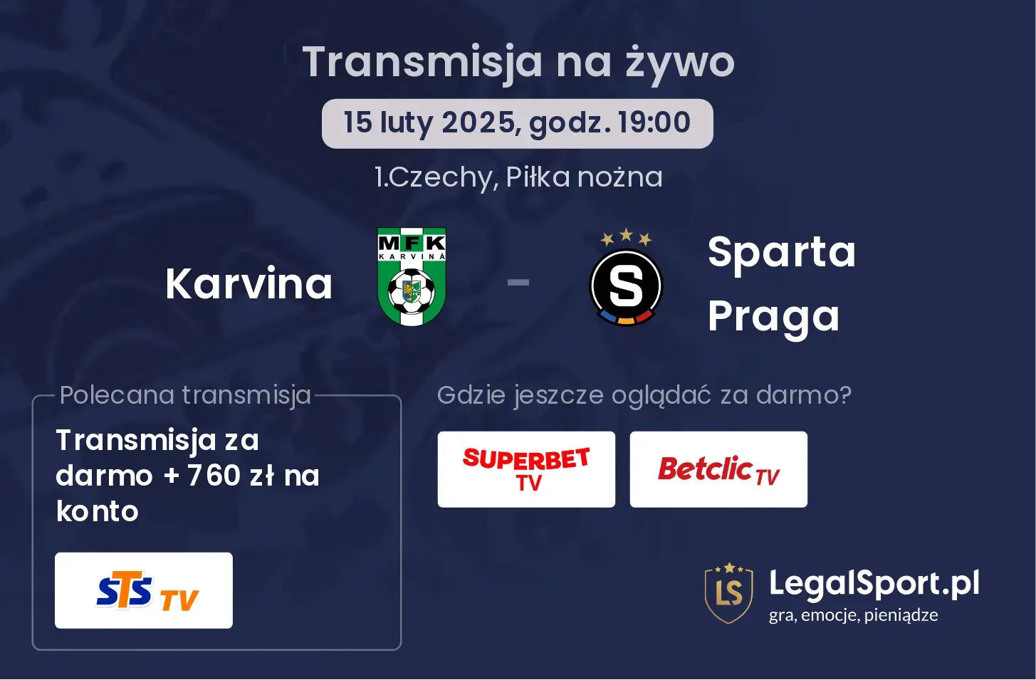 Karvina - Sparta Praga gdzie oglądać?