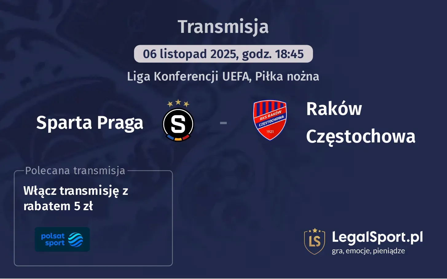 Sparta Praga - Raków Częstochowa Transmisje