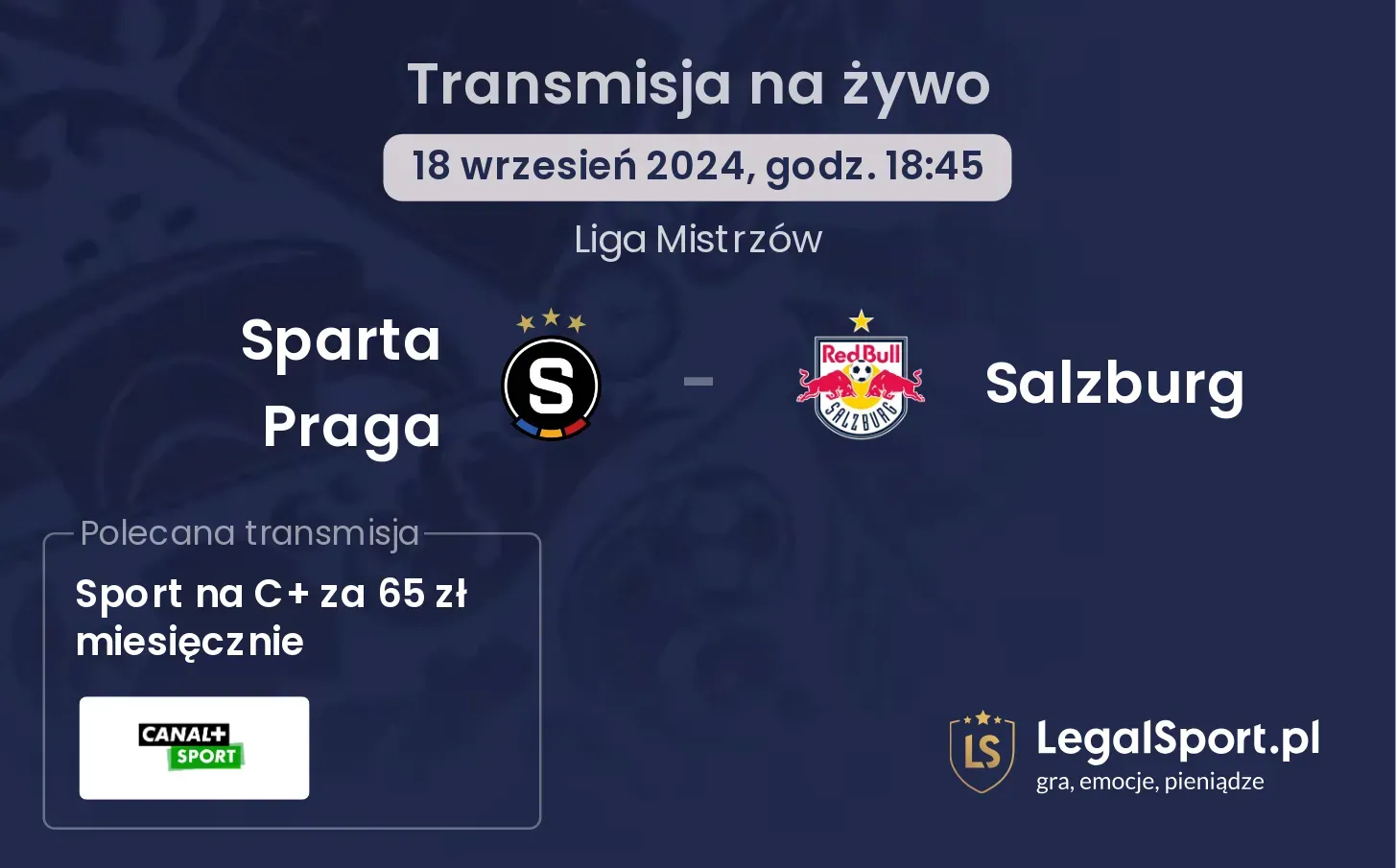 Sparta Praga - Salzburg gdzie oglądać? 18.09, godz. 18:45