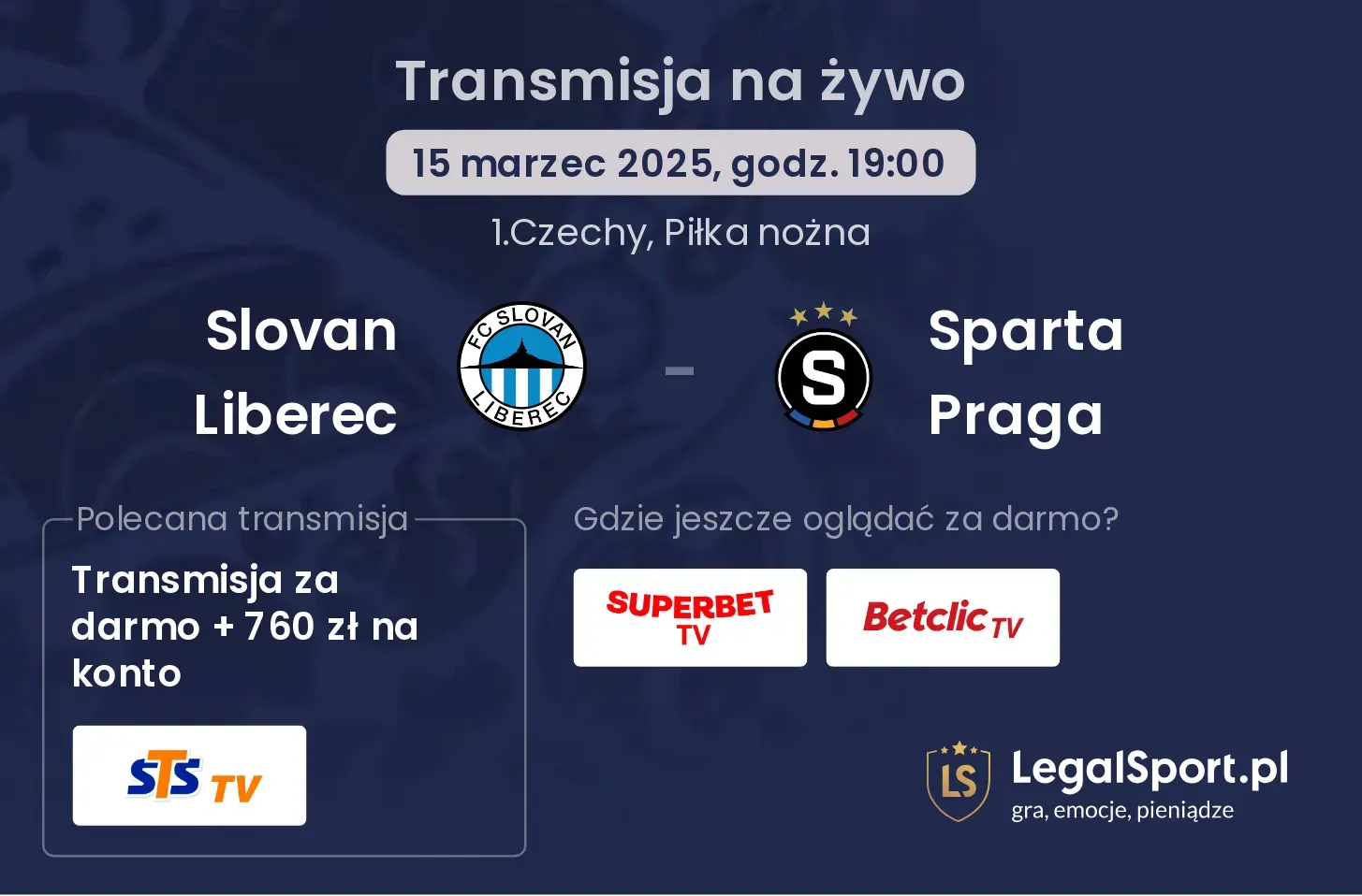 Slovan Liberec - Sparta Praga gdzie oglądać?
