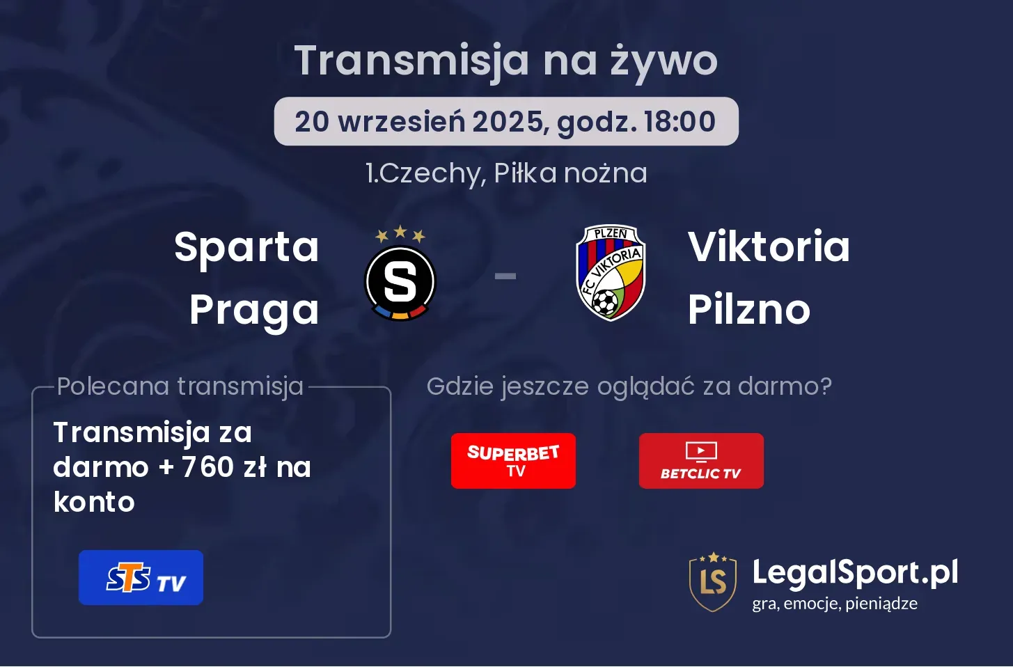 Sparta Praga - Viktoria Pilzno gdzie oglądać?