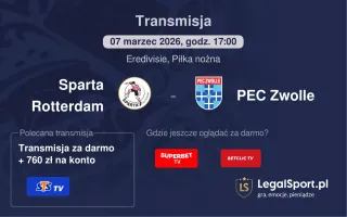 Sparta Rotterdam - PEC Zwolle gdzie oglądać? (07.03)