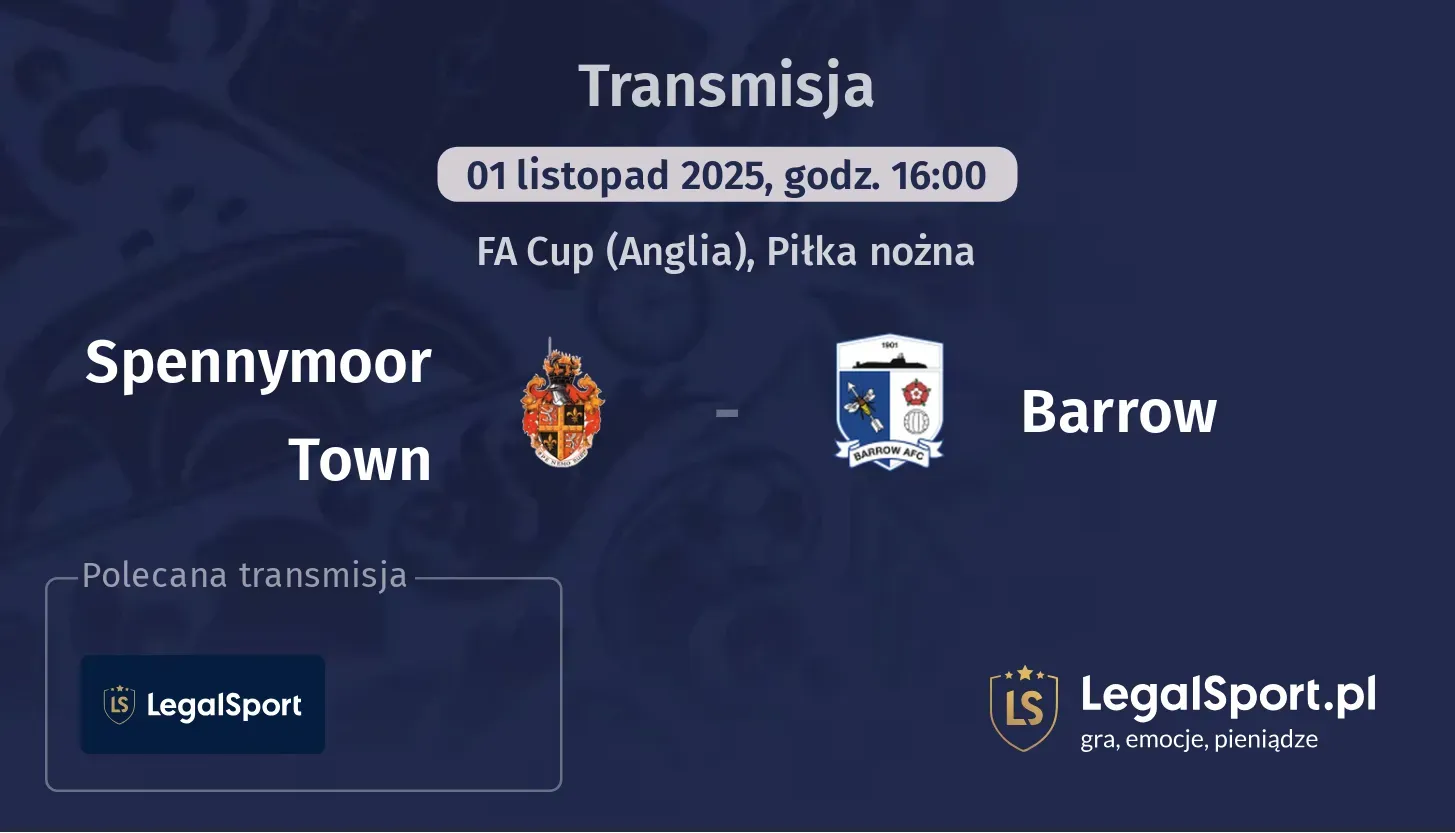 Spennymoor Town - Barrow Transmisje