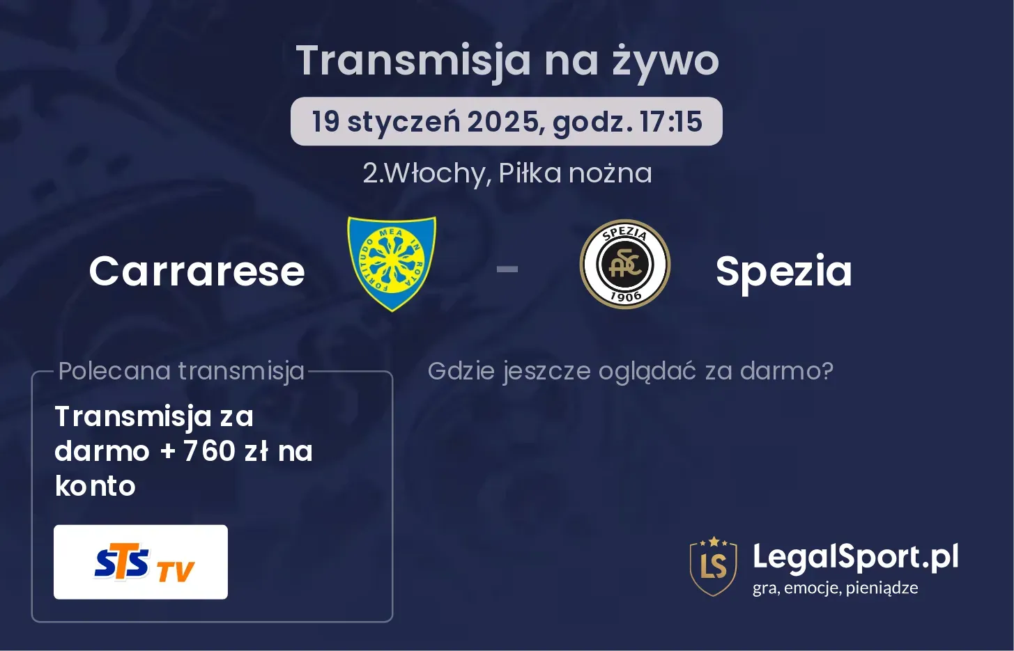 Carrarese - Spezia gdzie oglądać transmisję?