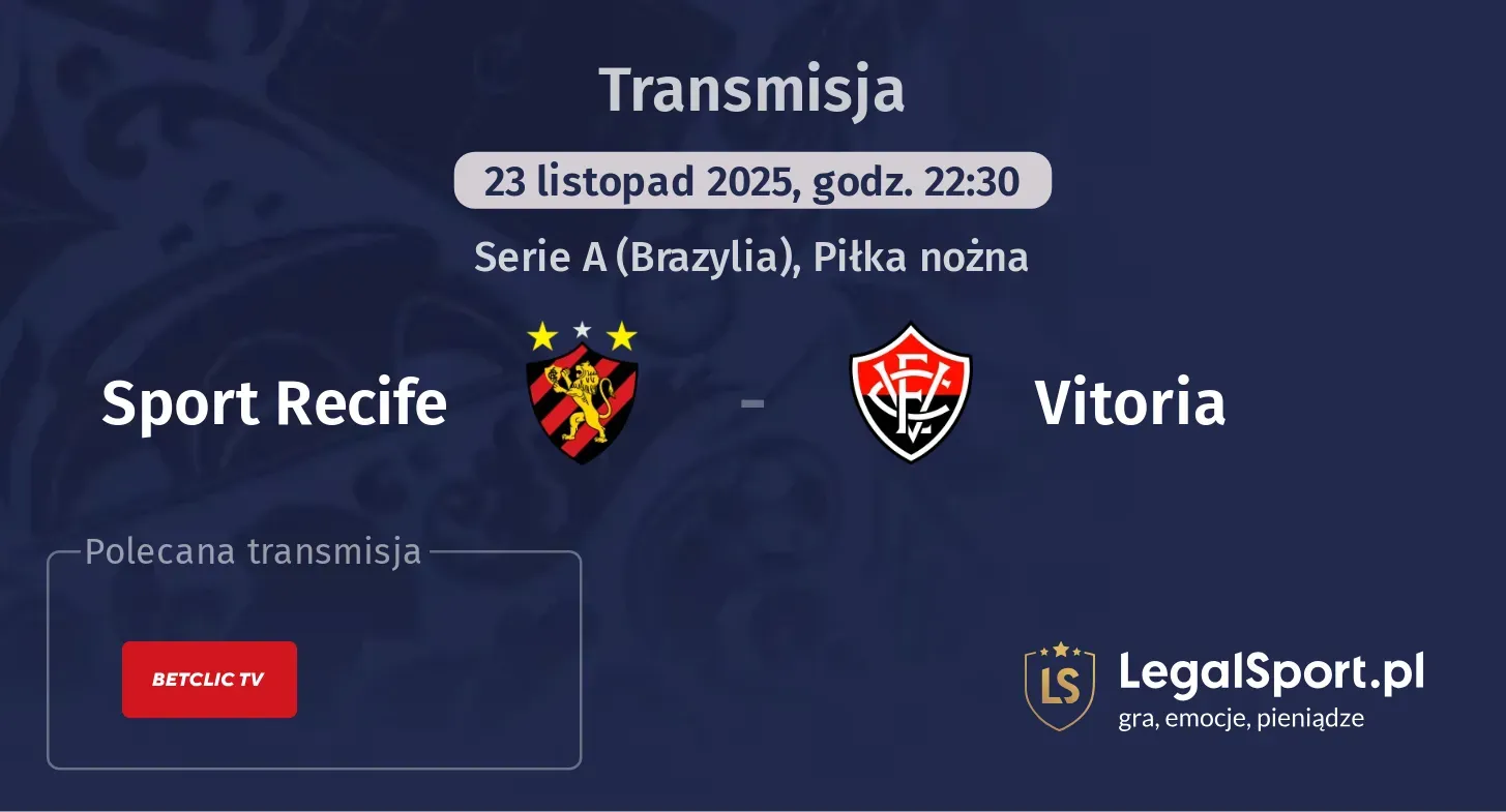 Sport Recife - Vitoria Transmisje