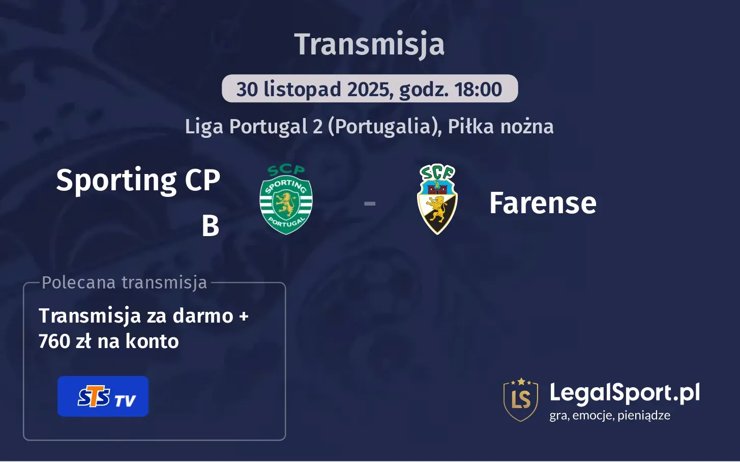 Sporting CP B - Farense Transmisje