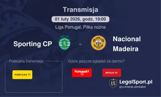 Sporting CP - Nacional Madeira gdzie oglądać? (01.02)