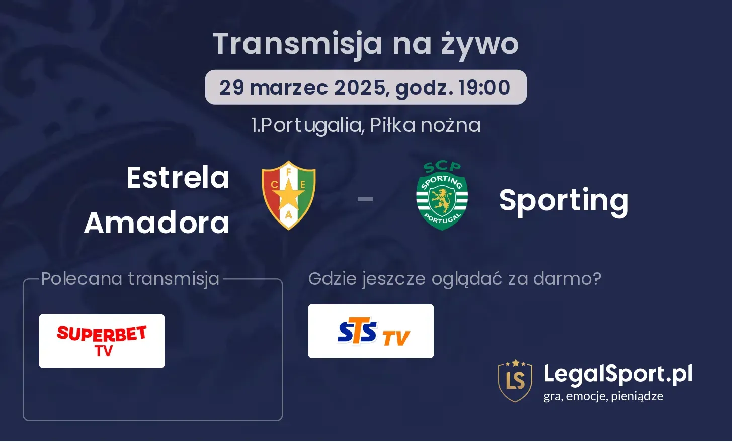 Estrela Amadora - Sporting gdzie oglądać?