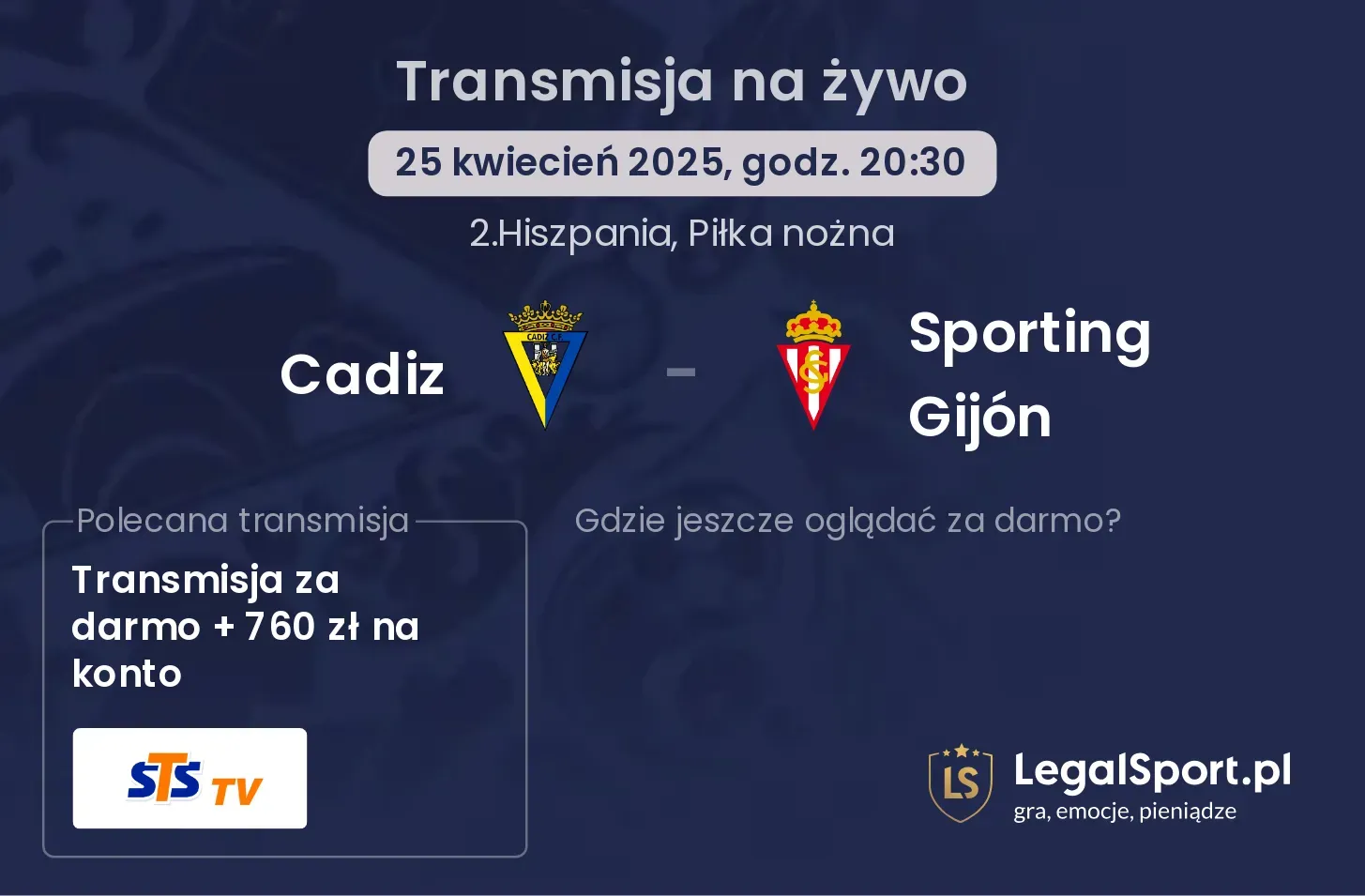 Cadiz - Sporting Gijón gdzie oglądać transmisję?