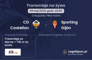 CD Castellon - Sporting Gijón gdzie oglądać transmisję?